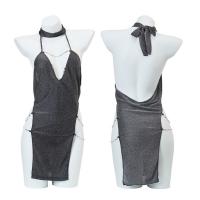 Manny Night Sexy Lace Bodysuit for Women - Deep V-Neck Mesh Chain Detail Bodycon Jumpsuit for Club & Party Nights thumbnail