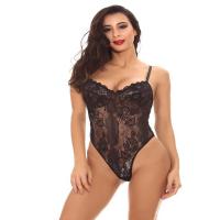 Sexy Lace Sheer Bodysuit for Women -European and American Style Thin Shapewear Sleepwear with Adjustable Straps & Cut-Ou thumbnail