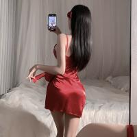 Pure & Playful Lingerie Slip Dress – Sexy Satin Sleepwear with Adjustable Straps, Romantic Nightwear for Women thumbnail