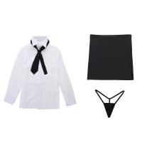 Seductive Secretary Costume Set for Women – Sexy Uniform Outfit with Deep V-Neck & Bodycon Skirt, No-Remove Design thumbnail