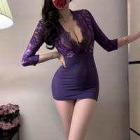 Pure & Playful Lingerie Set - Seductive Secretary-Style Sleepwear, No-Remove Naughty Costume for Women