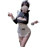 QQNY Pure Temptation Lingerie Set – Sexy Maid Costume Sleepwear for Women, Open-Cup & Crotchless Design thumbnail