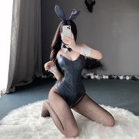 Pure & Playful Lingerie Bodysuit - Busty-Looking Open-Crotch Bunny Costume for Bedroom Fun thumbnail