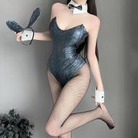 Pure & Playful Lingerie Bodysuit - Busty-Looking Open-Crotch Bunny Costume for Bedroom Fun thumbnail