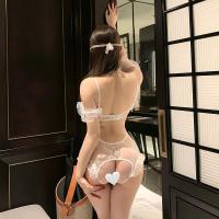 Sensual Lace Bodysuit for Women - Open-Crotch Erotic Mesh One-Piece Outfit with Sheer Cutouts thumbnail