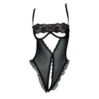 Sensual Sheer Lace Bodysuit with Open-Crotch Design - Pure Temptation Erotic Lingerie Set thumbnail