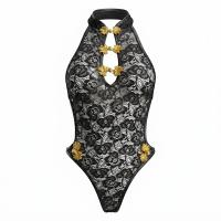 Night Silk Sexy Lingerie Set - Vintage Red Qipao Style Sheer Lace Costume for Women thumbnail