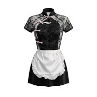 Feiniao Moon Gaze Lingerie Set - Sexy Split Lace Cheongsam Nightwear, Pure-Yet-Spicy Outfit for Club & Sleep thumbnail