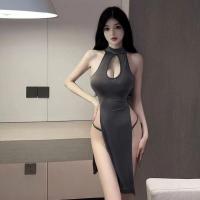 Suoqing Sexy High-Slit Cheongsam Nightgown - Seductive Role Play Lingerie Dress for Women thumbnail