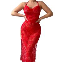 Sexy Lace Embroidered Halter Bodysuit Set - Sheer Seductive Two-Piece Lingerie for Women thumbnail