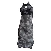 Chinese-Style Lingerie Dress - Vintage Qipao Erotic Sheer Back Costume Set, No-Remove Seductive Outfit thumbnail