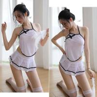 Vintage Chinese-Inspired Lace Cheongsam Lingerie - Sheer Silk-Blend High-Slit Erotic Bodysuit with Traditional Court Sty thumbnail