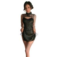 Sexy Lace Cheongsam Lingerie Set - Sheer Mesh Role Play Costume for Women, Seductive Sleepwear Outfit thumbnail