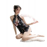 Sexy Printed Cheongsam Lingerie - Tight-Fit Nightclub Costume for Women, Seductive Uniform Style thumbnail