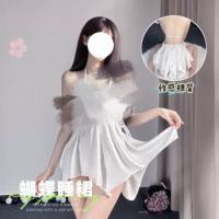 Butterfly Bow Vintage Lingerie Nightdress - Sexy Deep V Backless Sleepwear with Built-in Pads for Women thumbnail