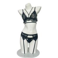 Qingruohan Bondage Temptation Lingerie Set – Sexy Lace Thong & Bra 3-Piece Outfit for Adults thumbnail