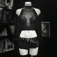 Twill Lace Seductive Bare-Butt Lingerie Top - Sexy Pure-Delight Gothic Punk Crop Vest