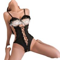 Lace Temptation Bodysuit - Sheer Sexy Lingerie Set with Push-Up Effect & Uniform Style Sleepwear for Women thumbnail