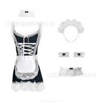 Plus Size Busty-Look Lingerie Set - Sexy Maid Costume with Backless Design & Adjustable Straps for Curvy Women thumbnail