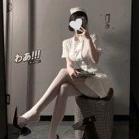 Sexy Nurse Costume Set - Seductive No-Remove Lingerie Sleepwear with Bow-Tie Skirt & Round Neck thumbnail