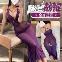 Lace Sheer Long Dress - Seductive Adult Lingerie Sleep Dress for Women, Pure & Tempting Nightwear thumbnail