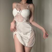 Queen French Deep V Backless Velvet Cami Set – Luxe Lace Sleepwear for Women, Comfortable & Elegant thumbnail