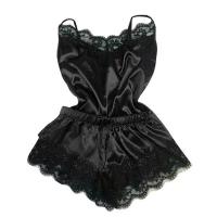 Amazon Ice Silk Women's Summer Sleepwear Set – Sexy Lace Cami & Shorts Two-Piece Outfit thumbnail
