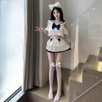 Suoqing Sexy Student Cosplay Outfit - JK Skirt Set, Provocative Uniform Costume with Pleated Mini Skirt & Swimsuit Top thumbnail
