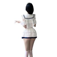 Suoqing Sexy Student Cosplay Outfit - JK Skirt Set, Provocative Uniform Costume with Pleated Mini Skirt & Swimsuit Top thumbnail