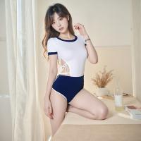 Campus Sexy Women's Sleepwear Set - Cute & Spicy Short Sleeve Tie-Front Bodysuit with Matching Lingerie thumbnail