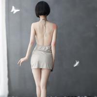 Qingran Sexy Lace Chemise Set - Backless Slit Sleepwear & Lounge Dress for Women thumbnail