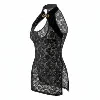 Feiniao Moon Gazing Lingerie Set - Sexy Lace Cheongsam with Ties, Vintage Button Detail, Seductive Outfit thumbnail