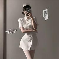 Plus Size Sexy Nurse Costume Set - Seductive No-Remove Sleepwear Skirt with Ties, Pure & Tempting Lingerie thumbnail