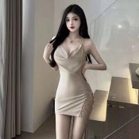 Sexy Lingerie Dress for Women – Bodycon Slip Dress with Side Slit, Chain Detail & Backless Design, Plus Size Friendly thumbnail