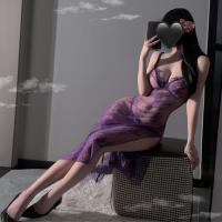 Pure & Seductive Lingerie Set – Modest Yet Sexy Lace Long Dress Sleepwear, No-Remove Cosplay Uniform thumbnail