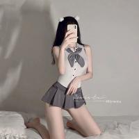 Sexy Short Backless Lingerie Set - Pure & Tempting Student Uniform Costume for Role Play thumbnail