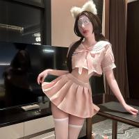 Chaomu JK-Style Flirty Lingerie Set – Pure-Yet-Sensual Pleated Skirt & Matching Bra, Luxury Temptation Lingerie for Wome