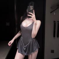 Sexy Zip-Front Open-Crotch Dress - Playful Cute Lingerie for Adults, Pure & Tempting Outfit thumbnail