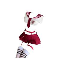 Cute JK Style Sexy Lingerie Set - One-Shoulder Crop Top & Ultra-Short Skirt, Schoolgirl-Inspired Outfit thumbnail