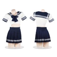 Pure & Tempting Plus Size Sexy Uniform Set - Schoolgirl JK Style Pleated Skirt Outfit for Cosplay & Live Streaming thumbnail