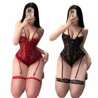 YeYu Plus Size Lace Lingerie Set with Underwire & Padded Cups - Sexy Uniform-Inspired Women's Intimate Apparel thumbnail