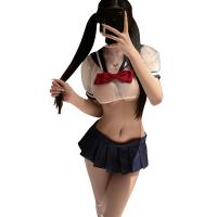 Sexy JK Uniform Set for Women – Sheer Lace Schoolgirl Outfit with Seductive Sleep Dress & Bow Details thumbnail