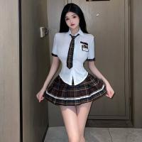 Sexy Student Uniform Lingerie Set - JK Short Skirt & Swimwear-Inspired Costume for Adults thumbnail