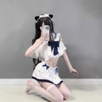 Pure & Tempting JK Uniform Set - Navy Collar Bow Skirt Student Lingerie Sleepwear for Women thumbnail