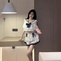 Pure & Tempting JK Uniform Set - Navy Collar Bow Skirt Student Lingerie Sleepwear for Women thumbnail