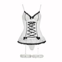 Sexy Lace Bodysuit with Bow Detail - Japanese-Inspired Romantic Lingerie for Women thumbnail