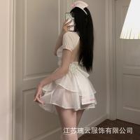 Sexy Nurse Costume Set - Lace-Up Hollow-Out Role Play Sleep Dress for Cosplay & Adult Fun thumbnail