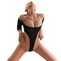 Seductive Open-Crotch Bodysuit for Women - Ice Silk Lingerie Set with Sheer Cutouts & Uniform Style thumbnail