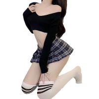 Sexy Student Uniform Skirt - JK Style Plaid Mini Pleated Skirt for Women, Cosplay & Lingerie Outfit thumbnail
