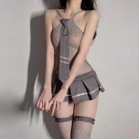 Meimei Sexy JK Uniform Set - Pure & Tempting Gray Stockings Schoolgirl Cosplay Outfit thumbnail